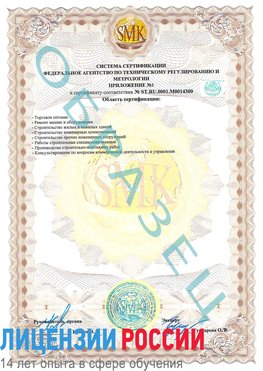 Образец сертификата соответствия (приложение) Щелково Сертификат OHSAS 18001